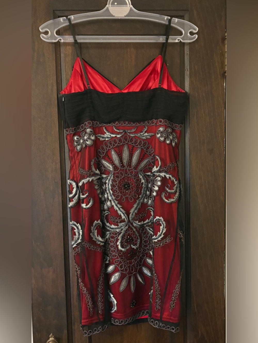 Sue Wong Black Bodice Red Embellished Dress - Picture 2 of 5